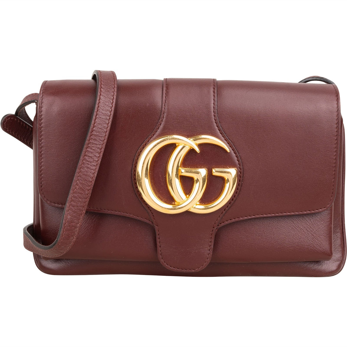 Bolso bandolera Gucci GG Arli pequeño en piel burdeos