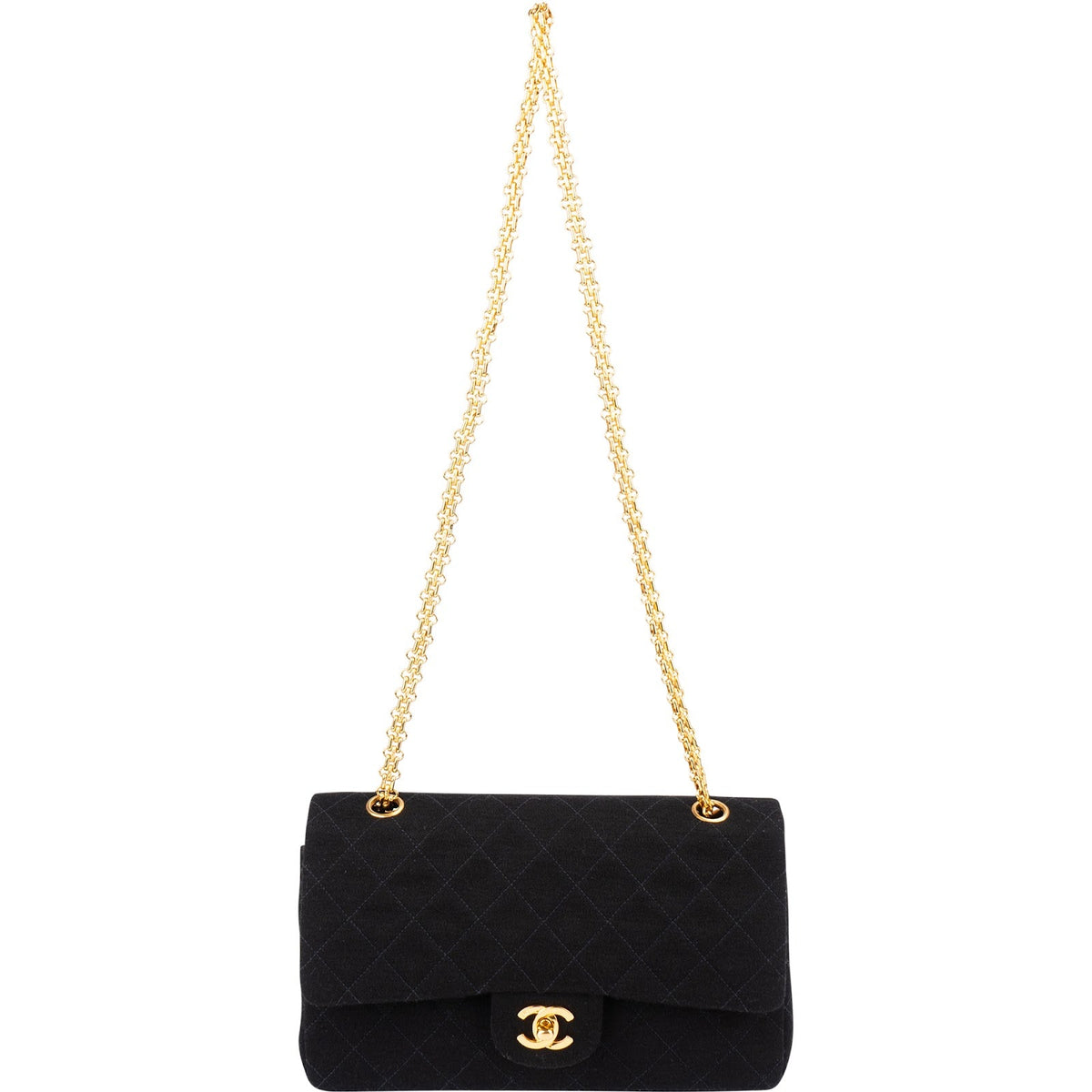 Chanel Jersey 24K Gold Medium Double Flap Umhängetasche, Bild 11 von 15