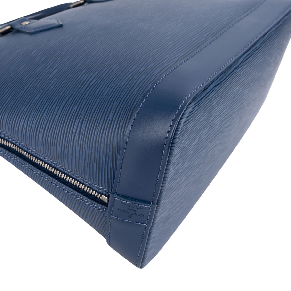 Bolso de mano Louis Vuitton Alma PM en piel Epi azul