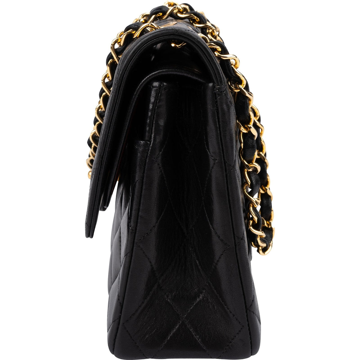 Chanel gewatteerde lamsleren 24K gouden Medium Double Flap schoudertas