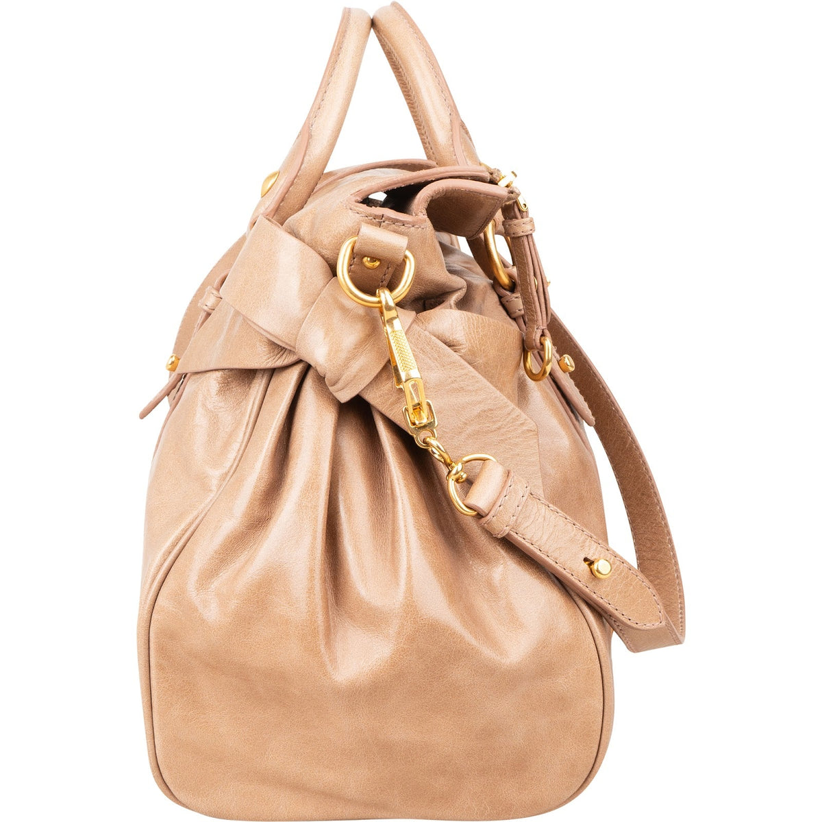 Borsa a mano Miu Miu Vitello Lux in pelle con fiocco