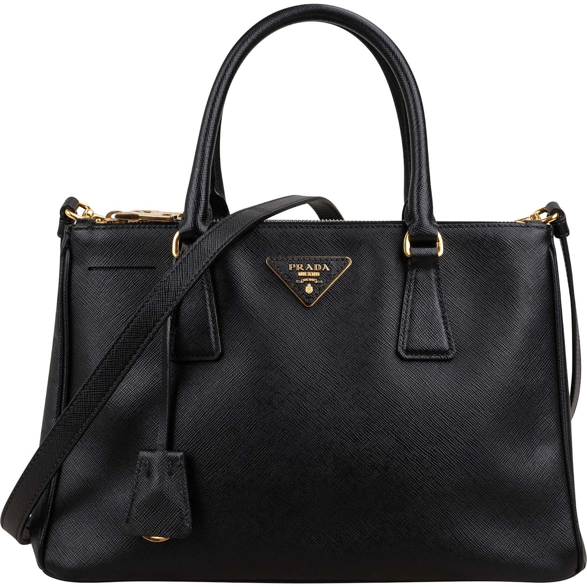 Borsa a mano piccola Galleria Prada in pelle Saffiano Noir