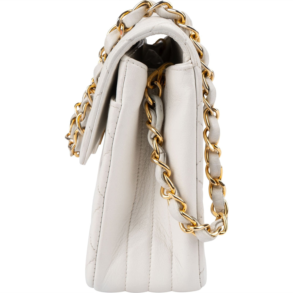Chanel Quilted Lambskin 24K Gold Single Flap Crossbody Bag