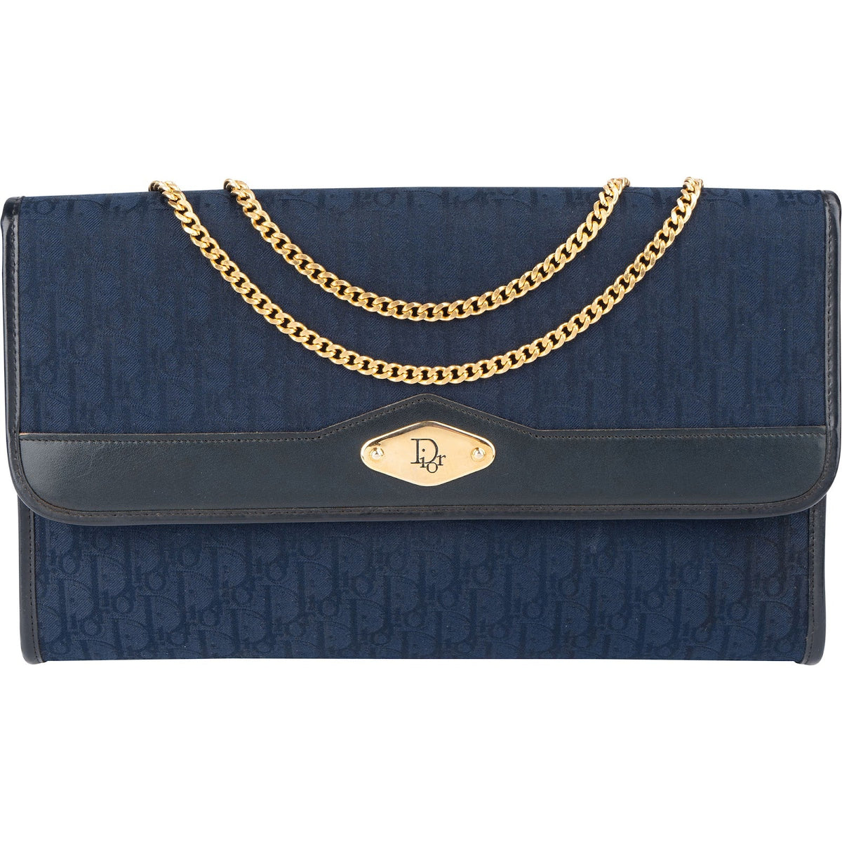 Bolso de hombro con solapa vintage de lona jacquard con monograma Oblique de Christian Dior