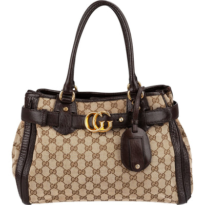Gucci Monogram GG Canvas Leren Running Handtas