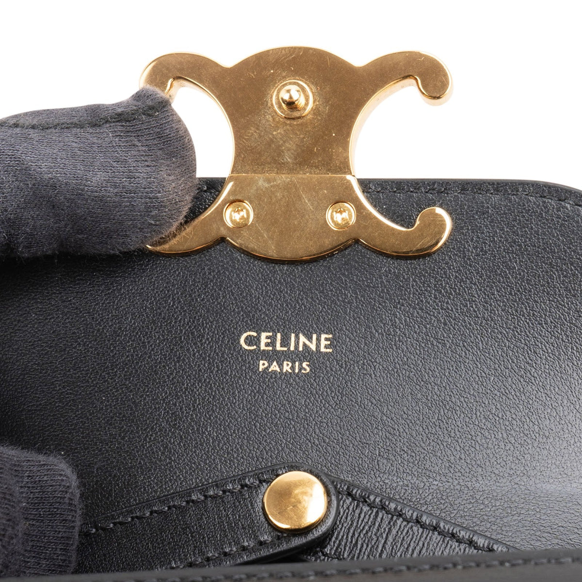 Celine Shiny Kalbsleder Claude Triomphe Umhängetasche, Bild 10 von 11
