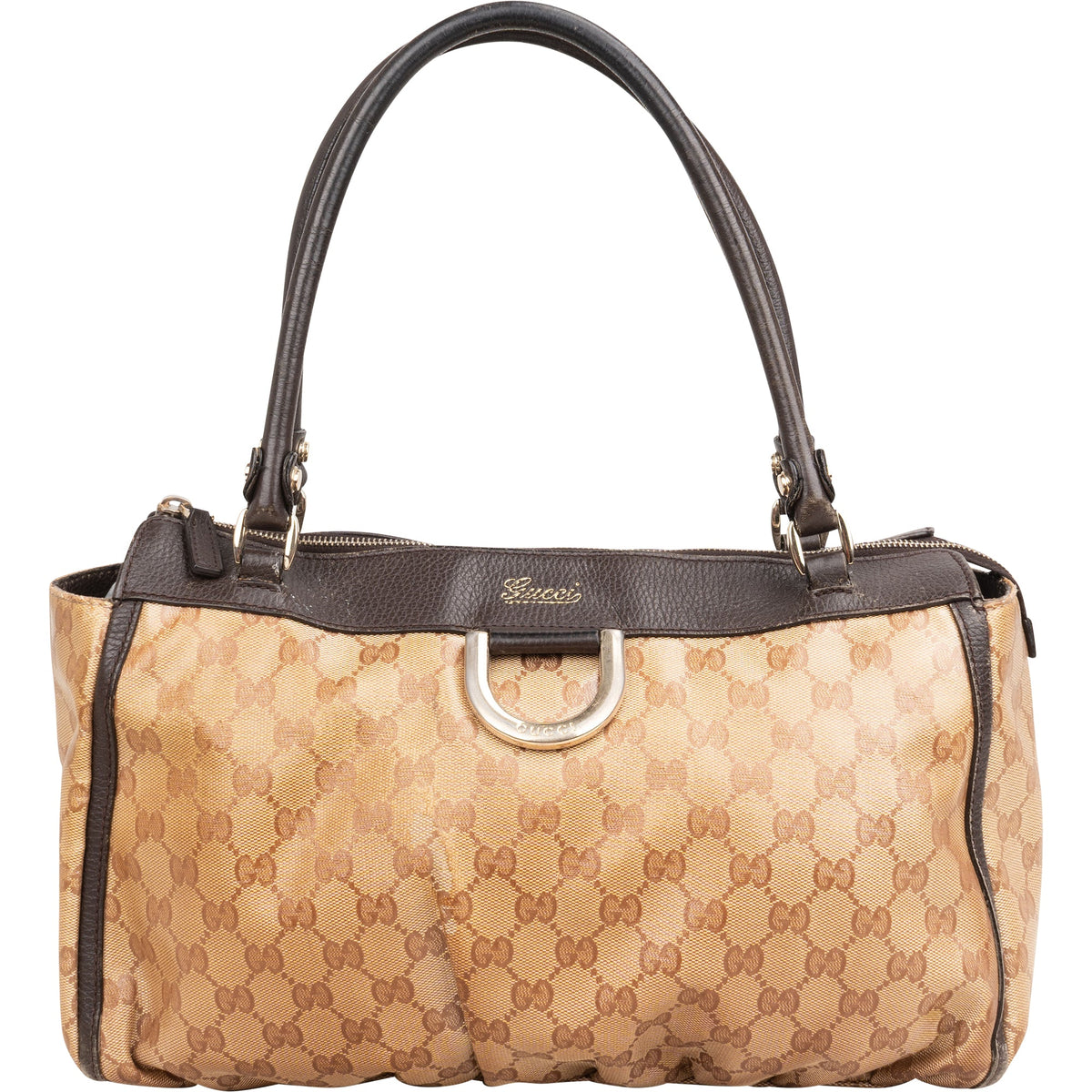 Gucci Monogram GG Canvas Abbey D-Ring aus Canvas und Leder – Vorderansicht