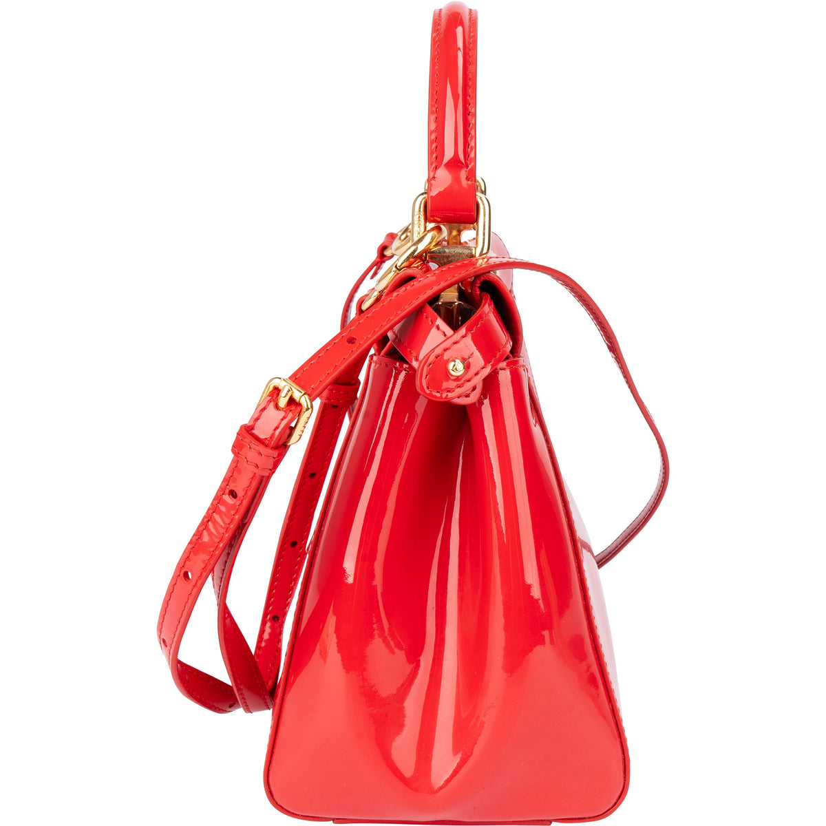 Fendi Peekaboo aus rotem Lackleder – Ansicht 4
