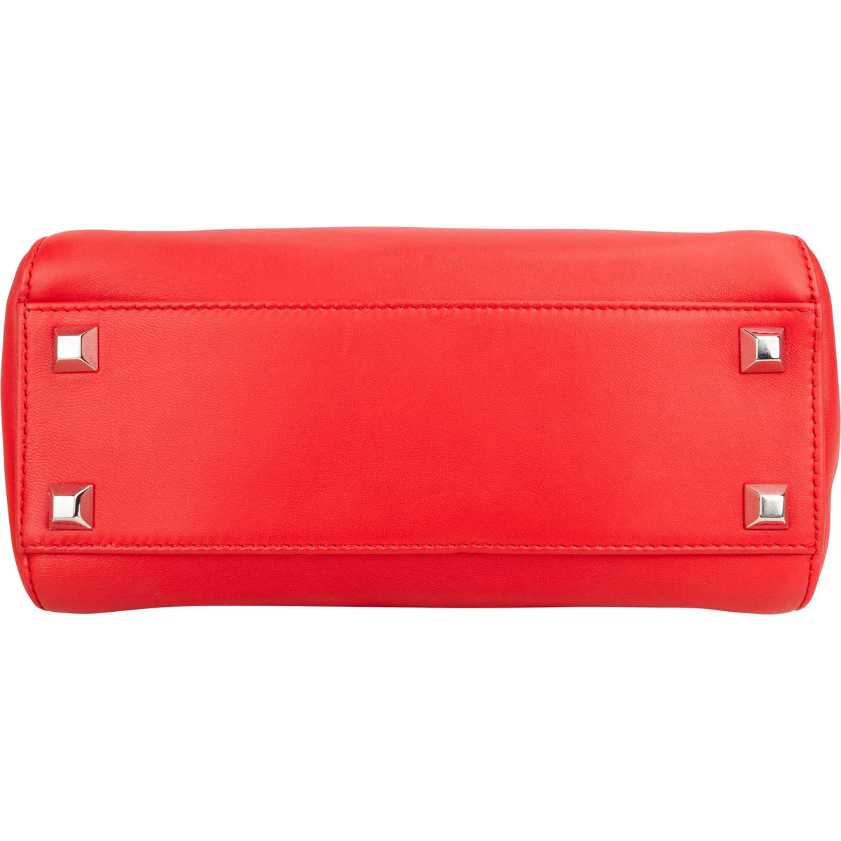 Fendi Mini Peekaboo-handtas van rood leer met studs