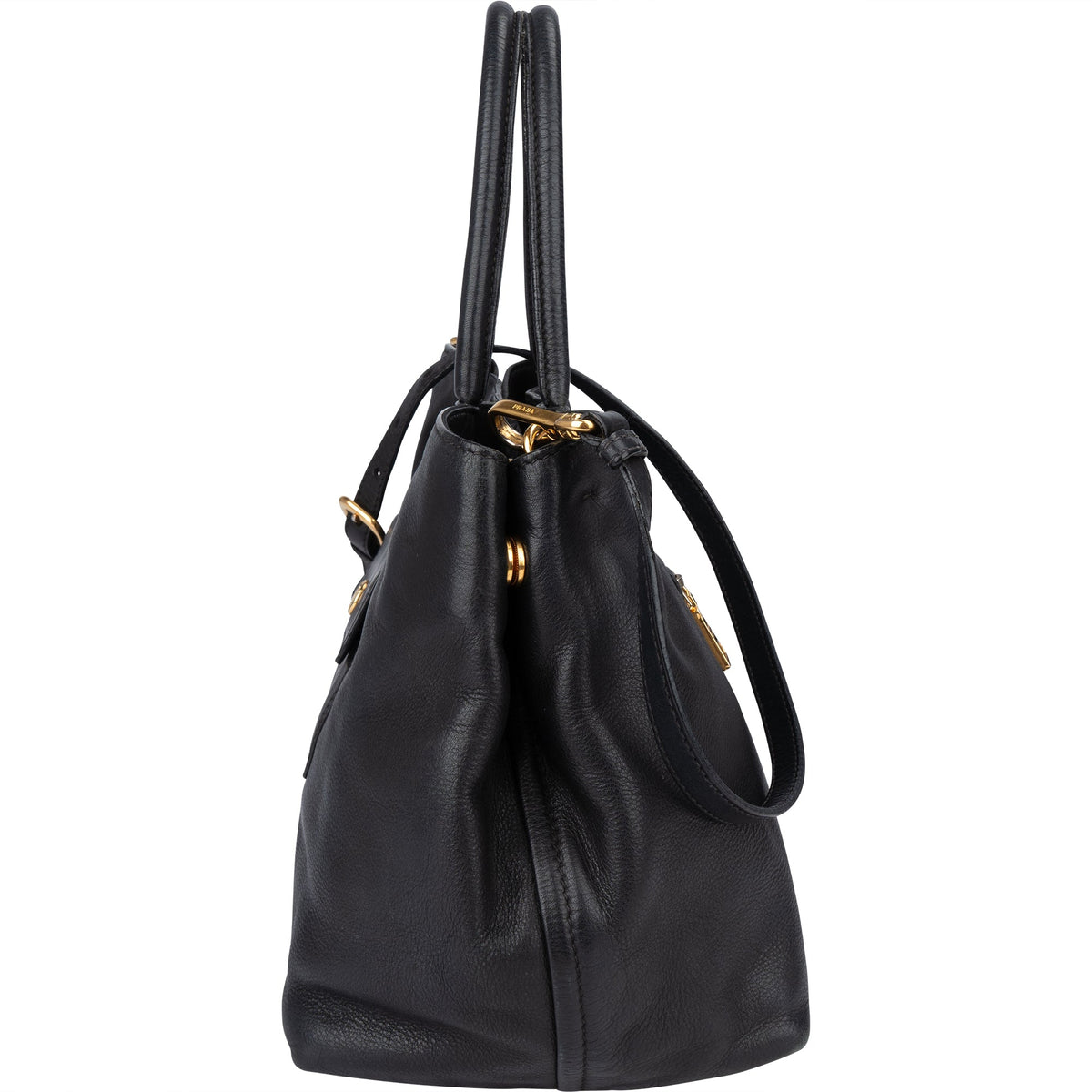 Borsa a mano City Prada in pelle di vitello nera