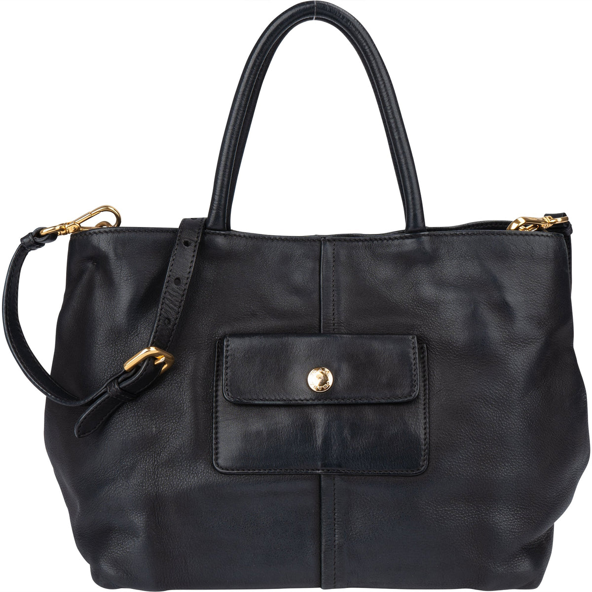 Borsa a mano City Prada in pelle di vitello nera