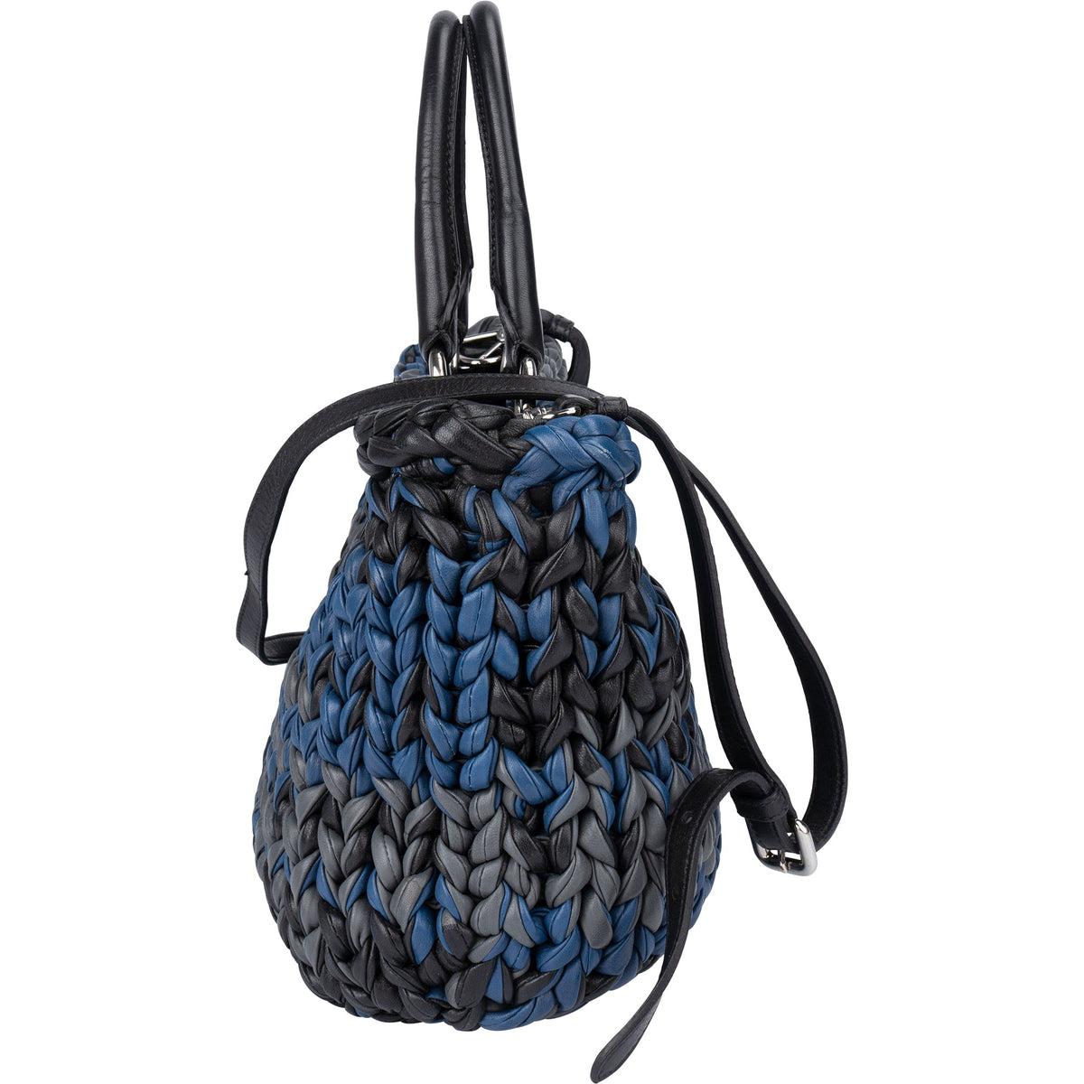 Prada Tricolor Gevlochten Leren City Handtas