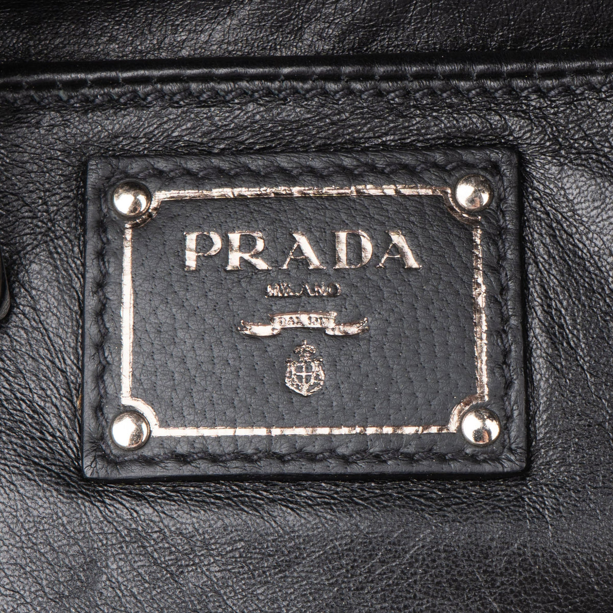 Prada Tricolor Gevlochten Leren City Handtas