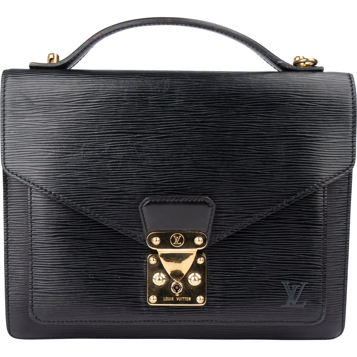 Louis Vuitton Schwarz Epi Monceau aus Epi-Leder und Leder – Vorderansicht