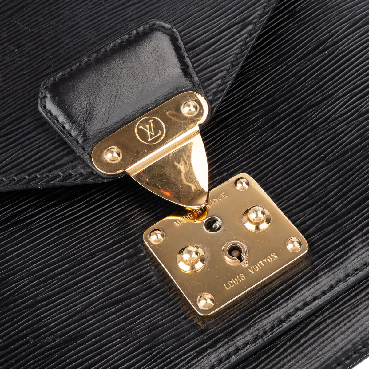 Louis Vuitton Noir Epi Leder Monceau Handtasche, Bild 12 von 12