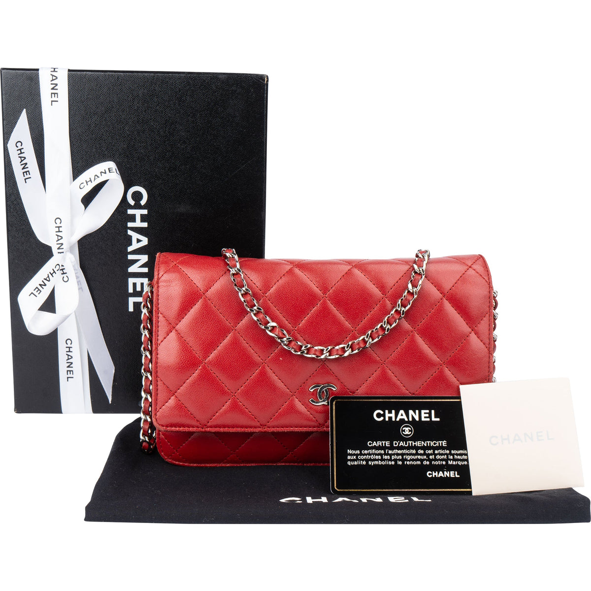 Borsa a tracolla Chanel Wallet on Chain in pelle di agnello trapuntata