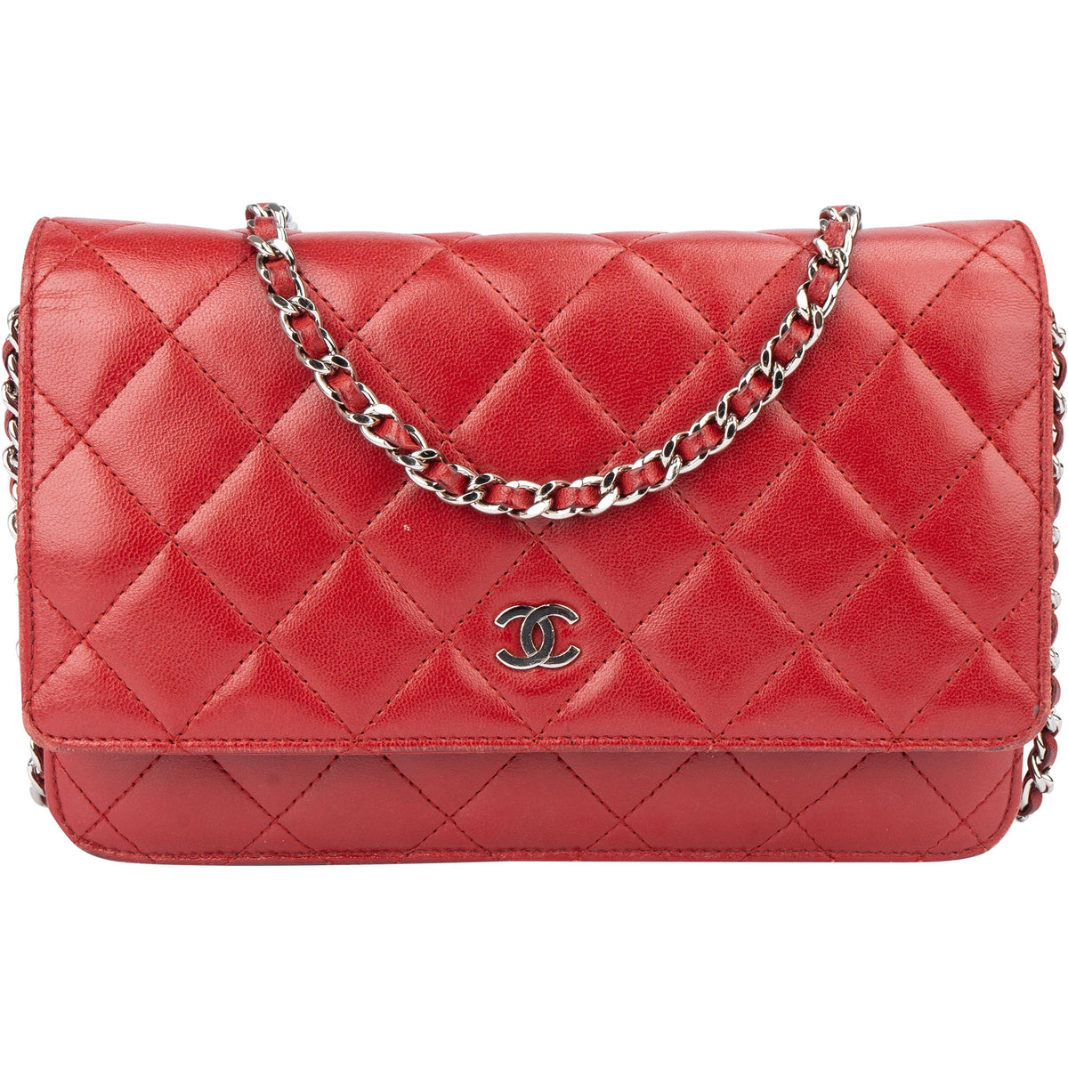 Borsa a tracolla Chanel Wallet on Chain in pelle di agnello trapuntata