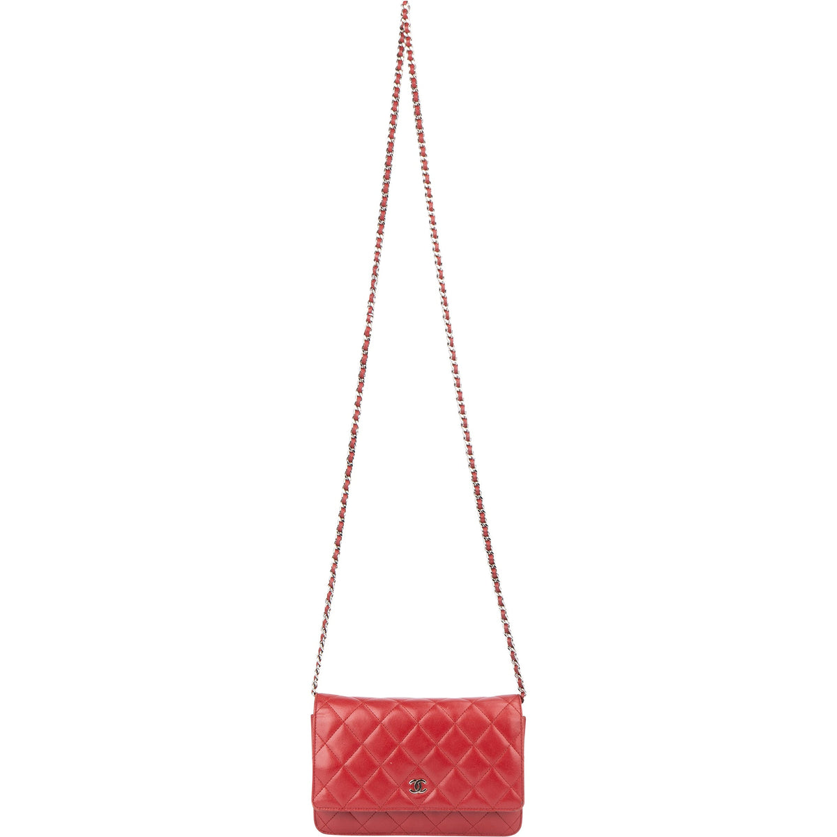 Borsa a tracolla Chanel Wallet on Chain in pelle di agnello trapuntata