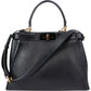Fendi Black Leather Peekaboo Handbag