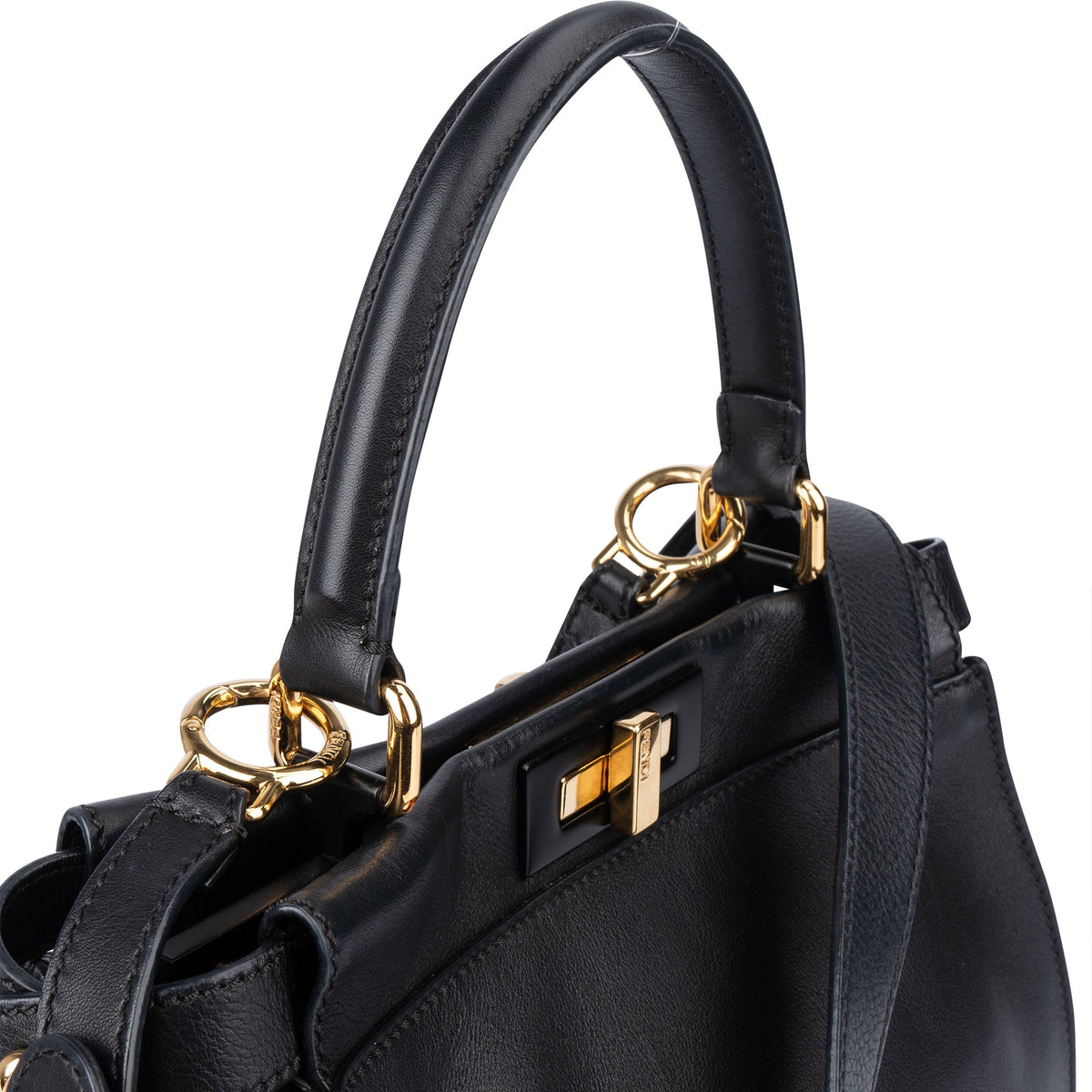 Fendi Peekaboo aus schwarzem Leder – Ansicht 3