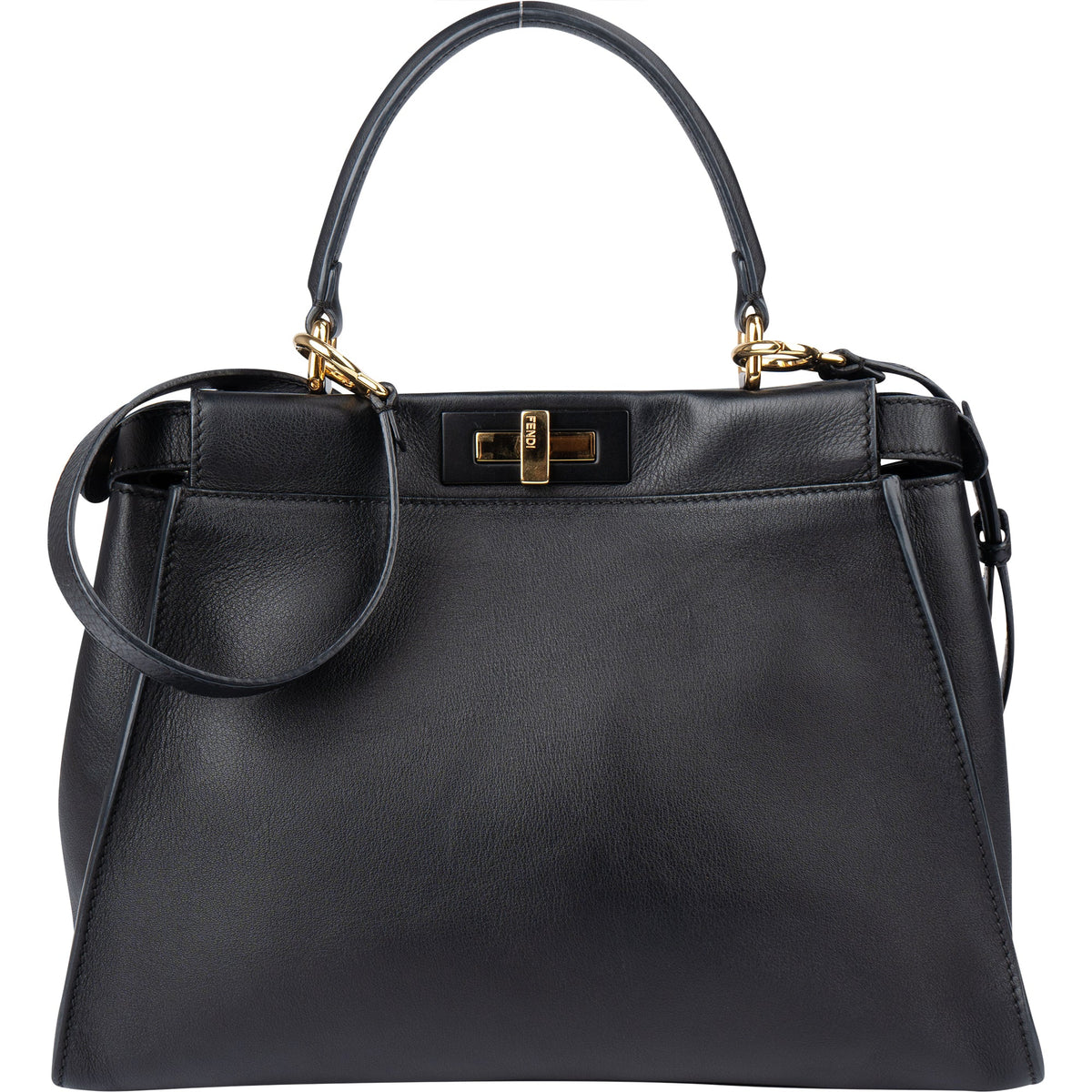Fendi Peekaboo aus schwarzem Leder – Ansicht 5