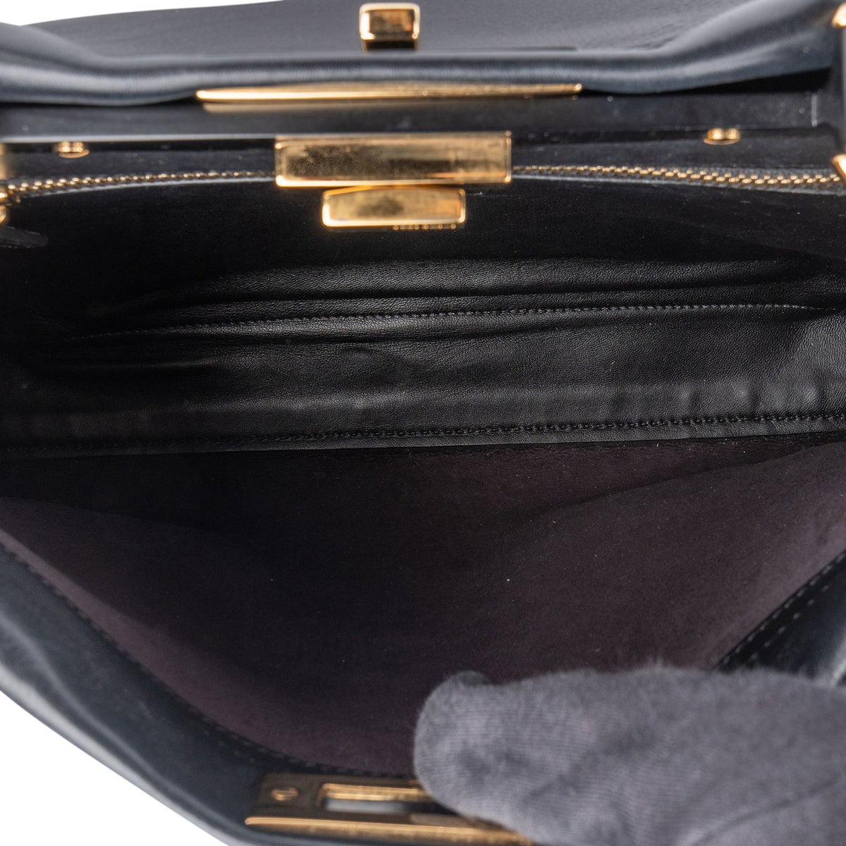 Fendi Peekaboo aus schwarzem Leder – Ansicht 11