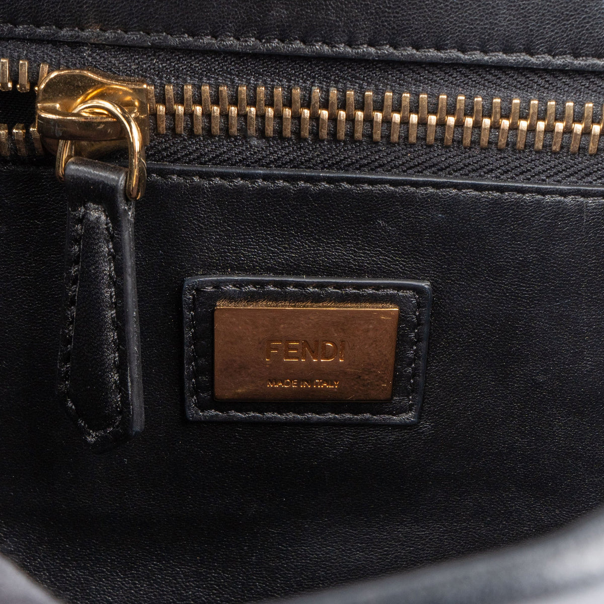 Fendi Black Leather Peekaboo Handbag