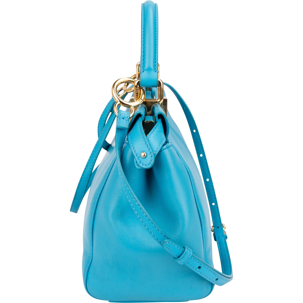 Fendi Peekaboo aus blauem Leder – Ansicht 4