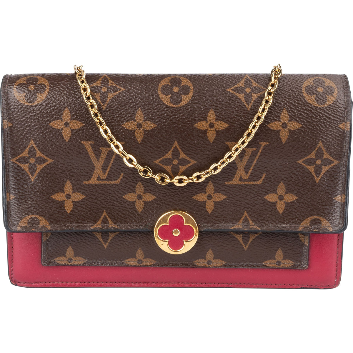 Borsa a tracolla Louis Vuitton Flore Wallet On Chain in tela Monogram
