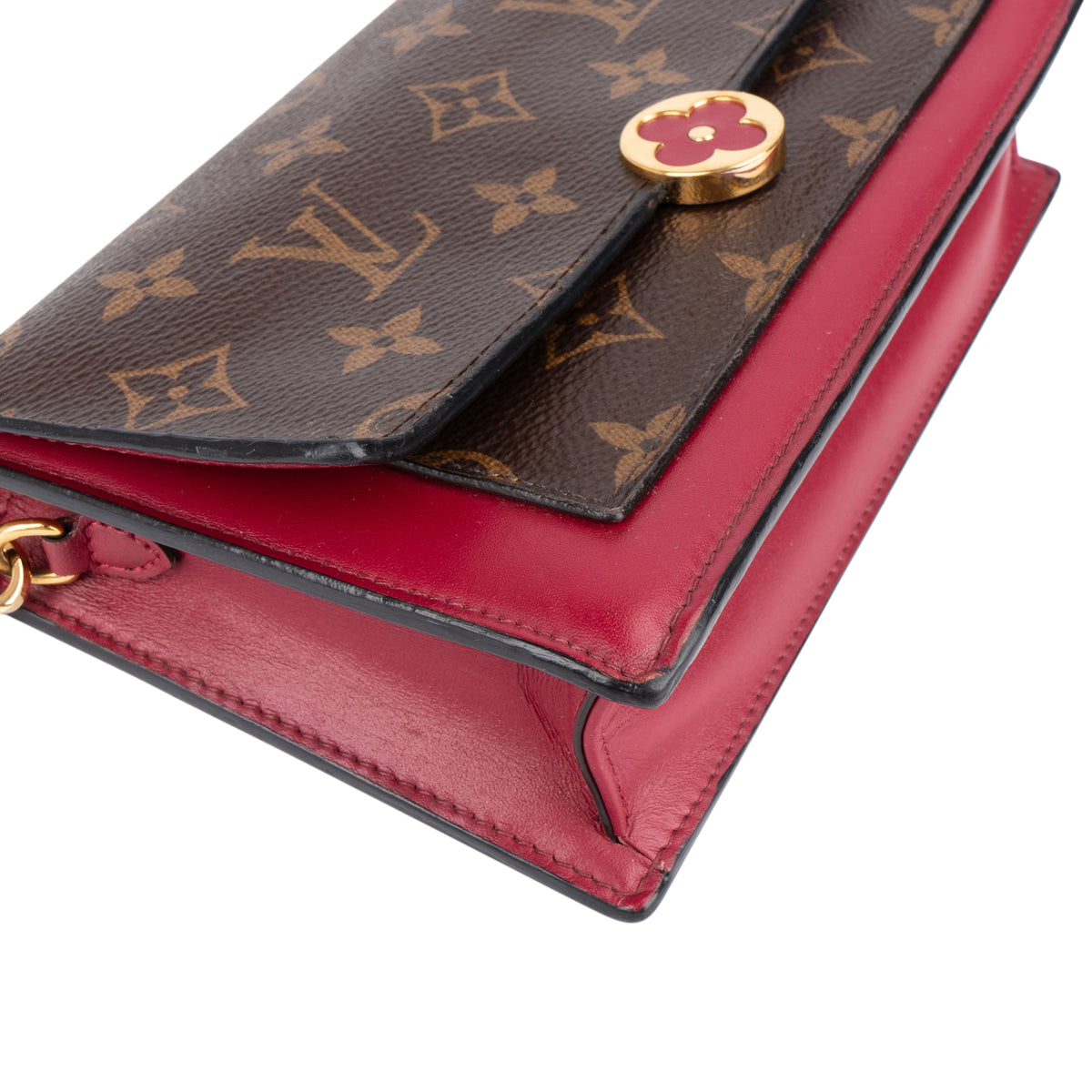 Borsa a tracolla Louis Vuitton Flore Wallet On Chain in tela Monogram