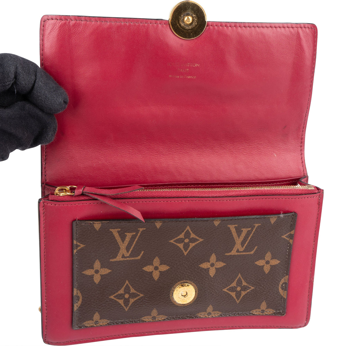 Borsa a tracolla Louis Vuitton Flore Wallet On Chain in tela Monogram