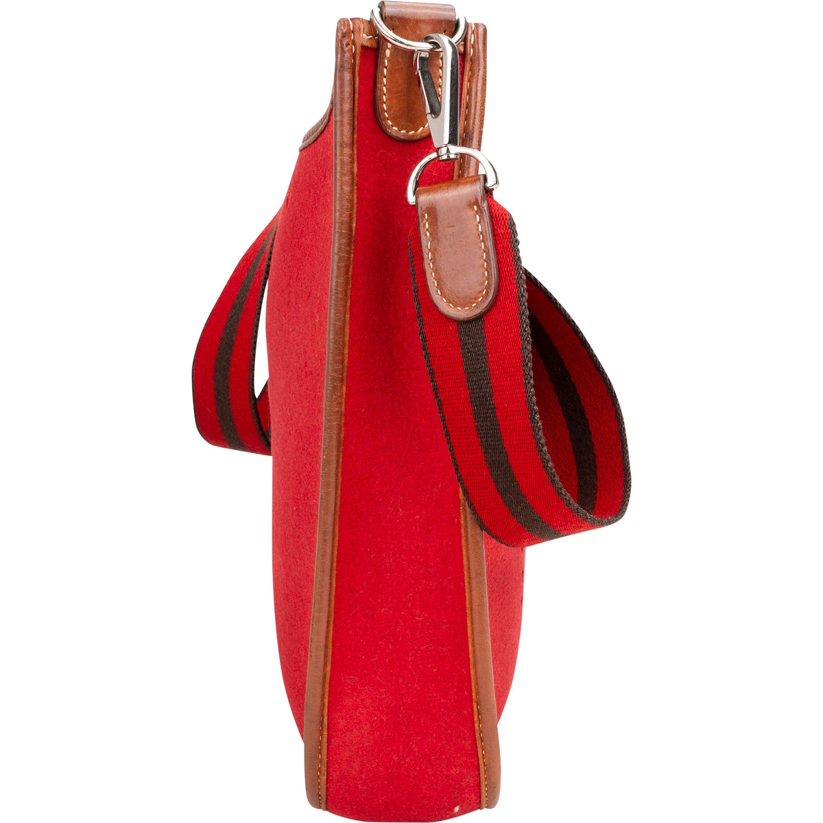 Bolso bandolera Evelyne PM de fieltro de lana color rojo de Hermès