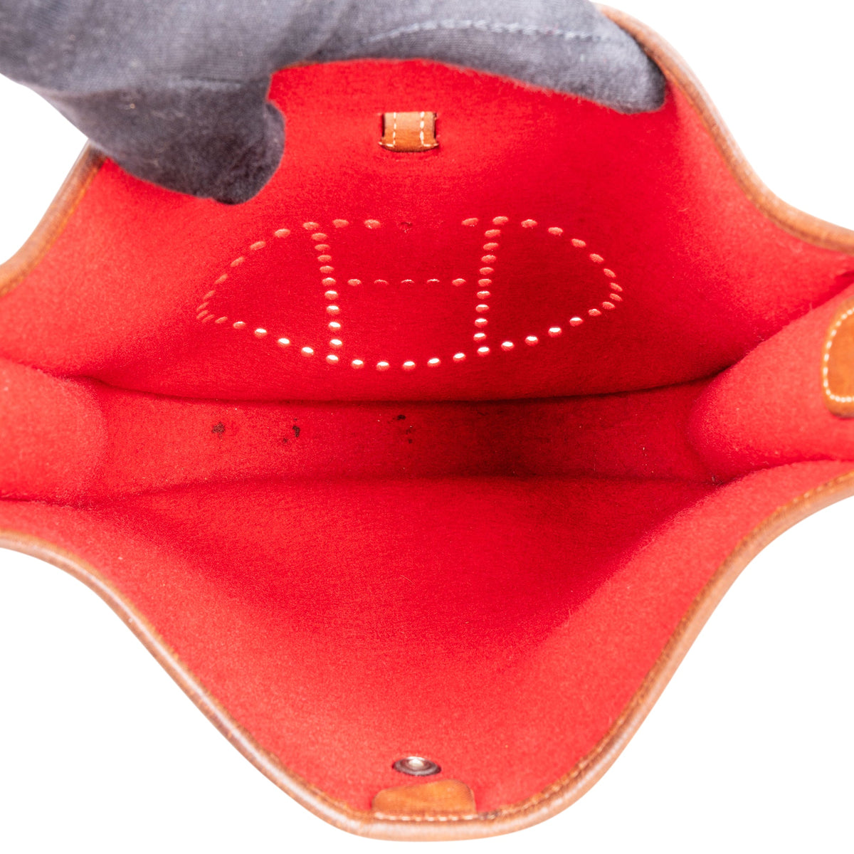 Bolso bandolera Evelyne PM de fieltro de lana color rojo de Hermès