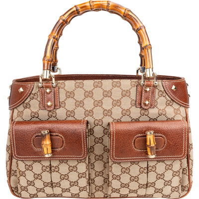 Gucci GG-monogram tas met bamboehandvat
