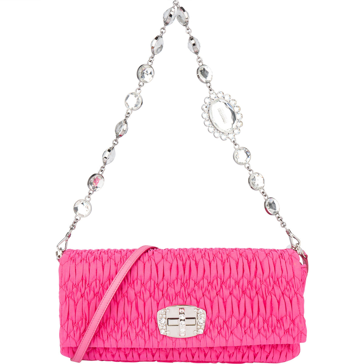 Borsa a spalla Miu Miu Crystal trapuntata
