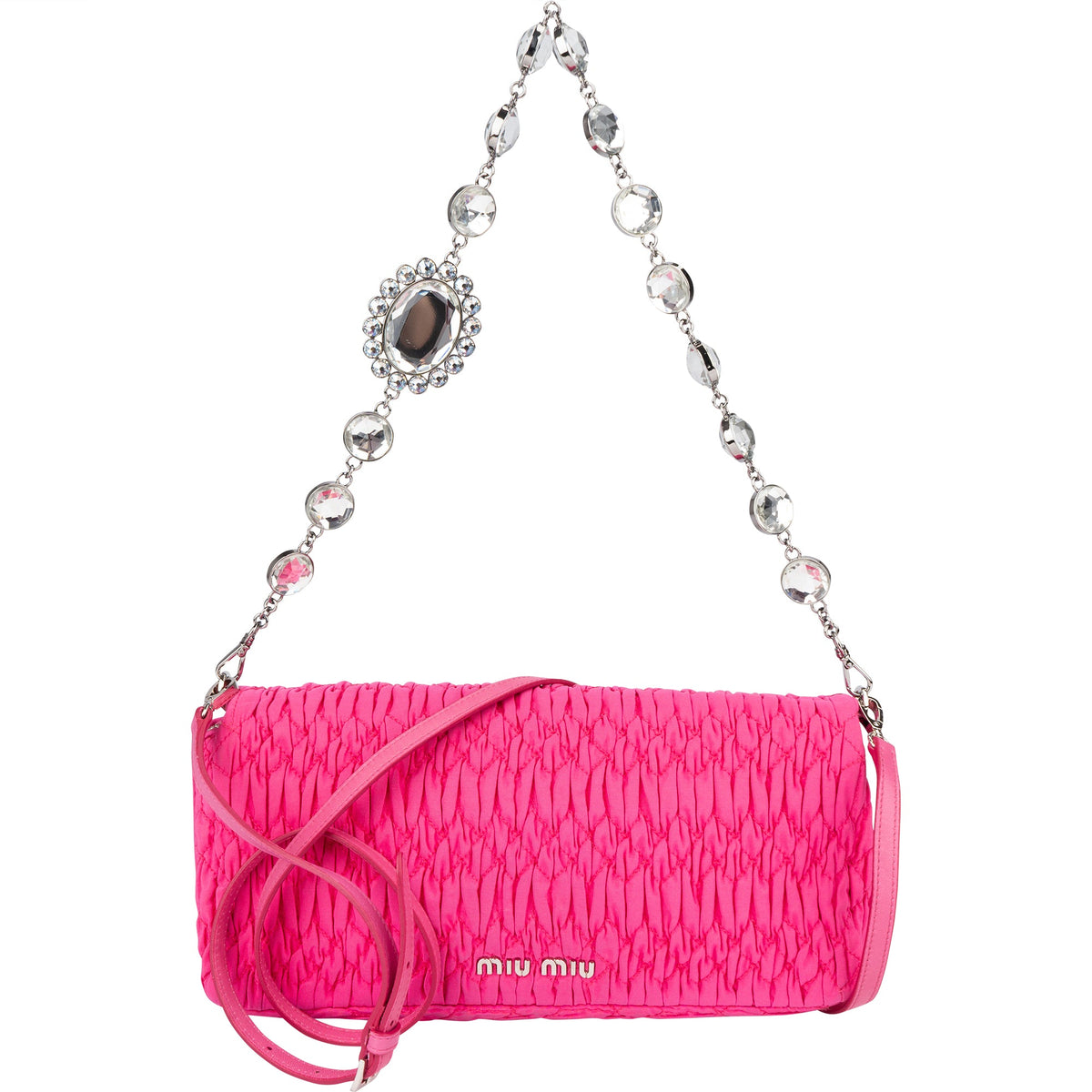 Borsa a spalla Miu Miu Crystal trapuntata