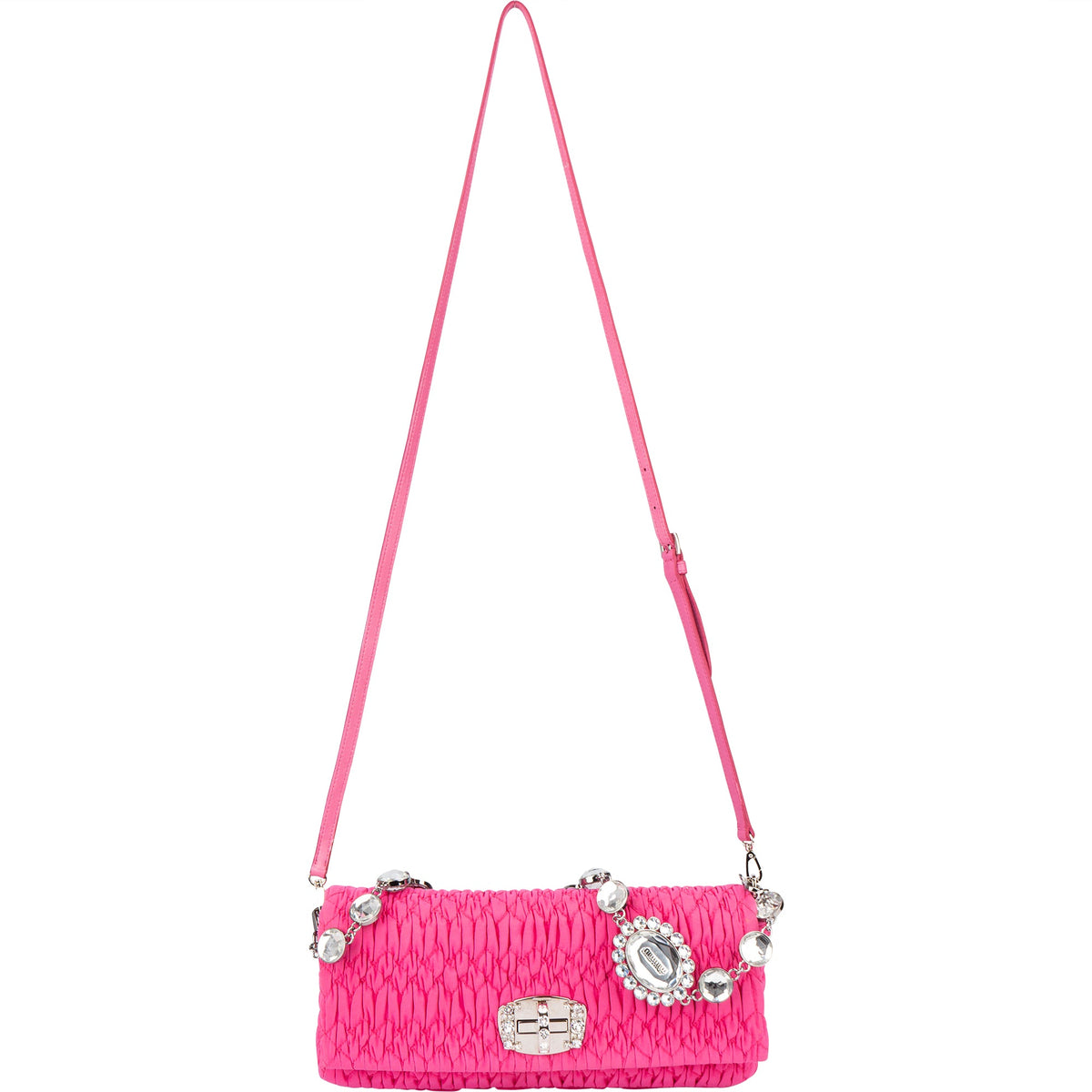 Borsa a spalla Miu Miu Crystal trapuntata