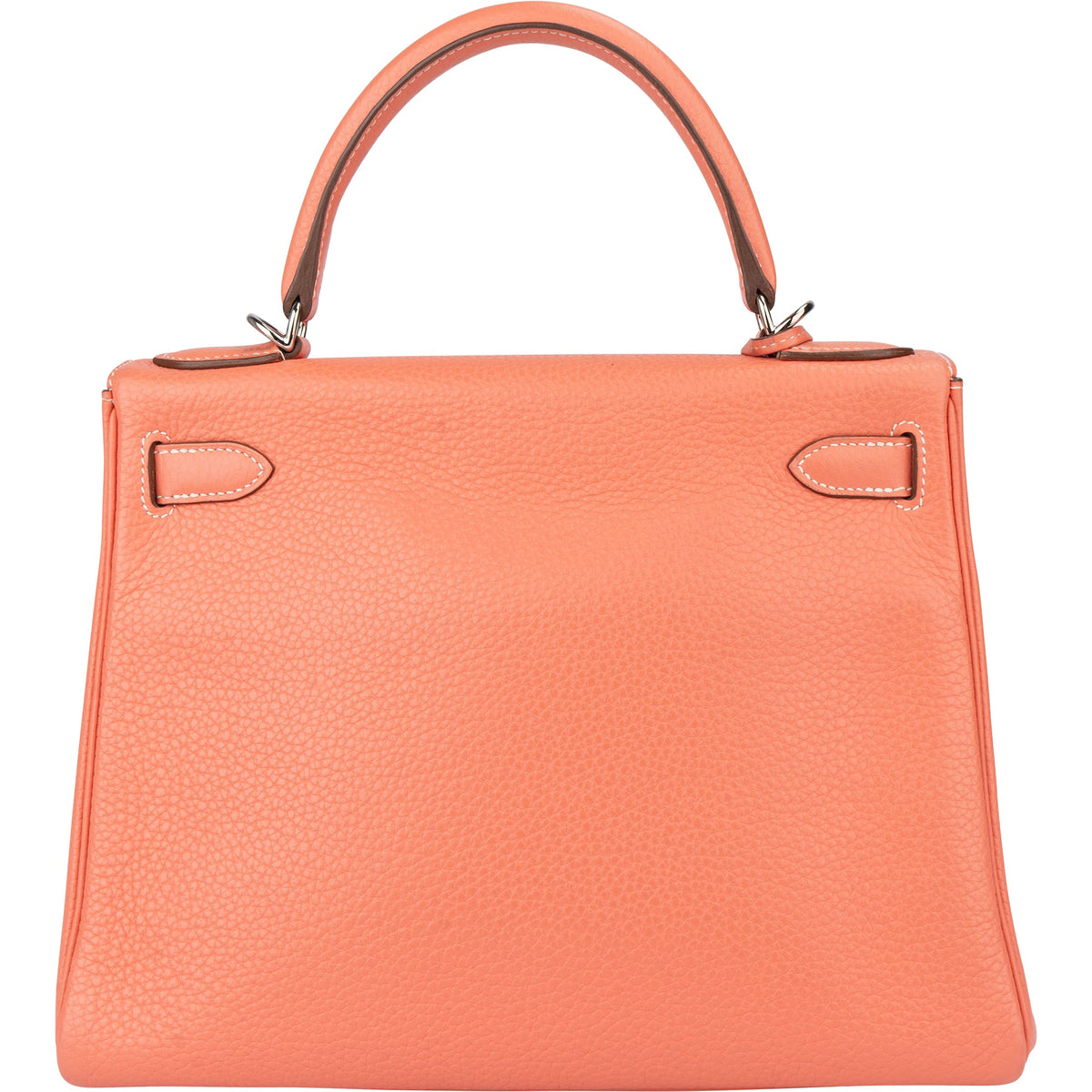 Sac à main Kelly 28 Retourne en cuir Taurillon Clémence Hermès couleur Crevette