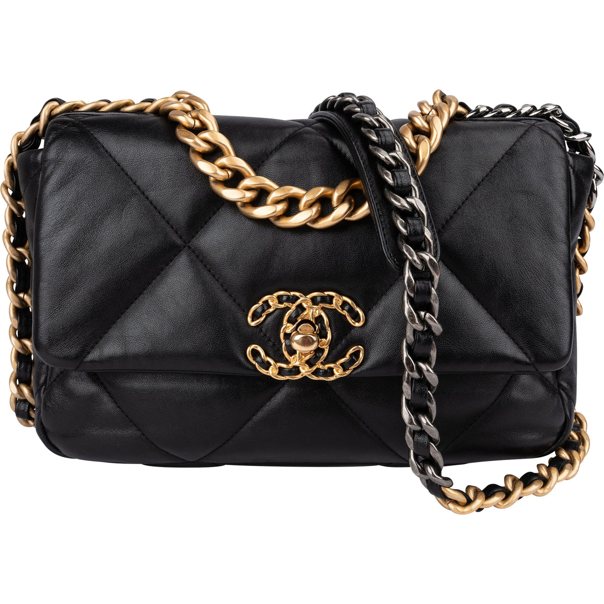 Bolso bandolera Chanel 19 Single Flap en piel de cordero acolchada