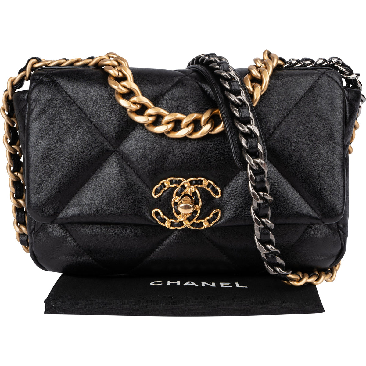 Bolso bandolera Chanel 19 Single Flap en piel de cordero acolchada