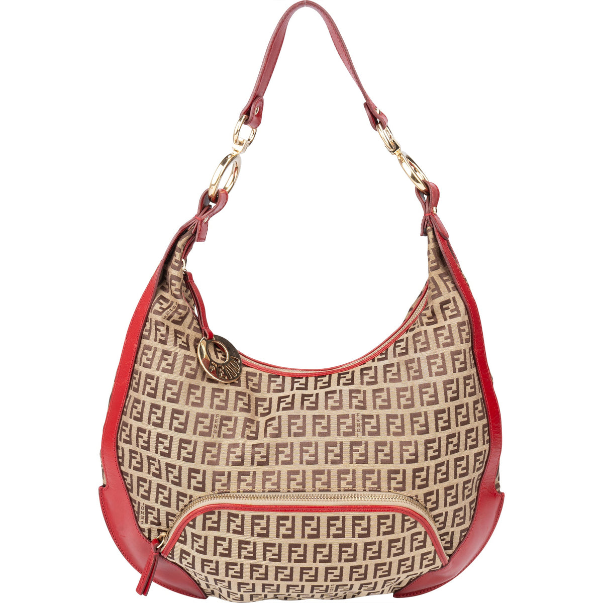 Fendi FF Monogram Zucca aus Baumwolle und Leder – Vorderansicht