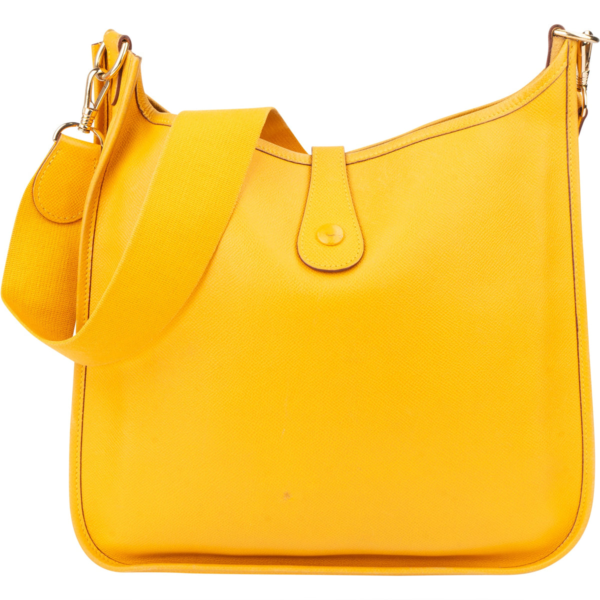 Borsa a tracolla Hermès Evelyne GM in pelle gialla