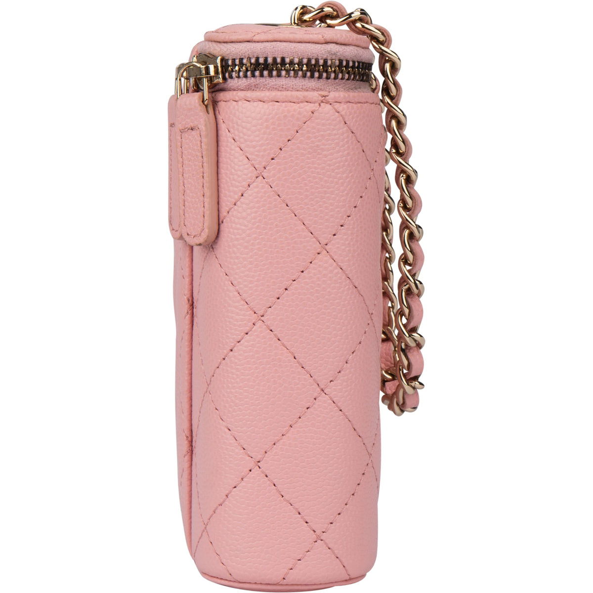 Borsa a tracolla Chanel Mini Vertical Vanity in pelle caviar rosa