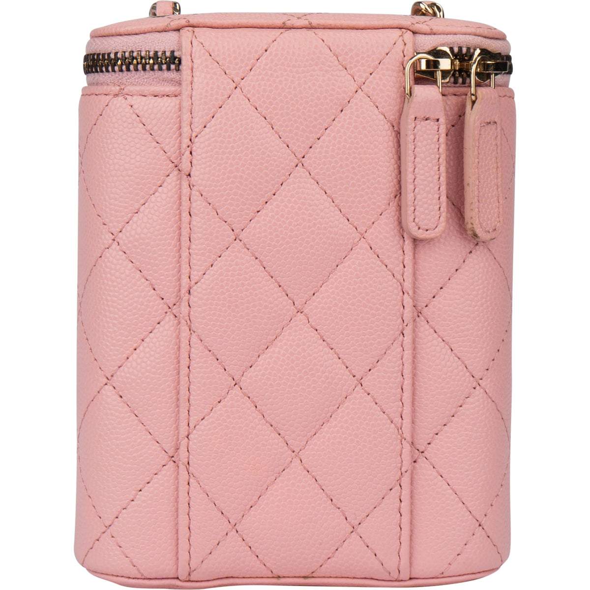 Borsa a tracolla Chanel Mini Vertical Vanity in pelle caviar rosa