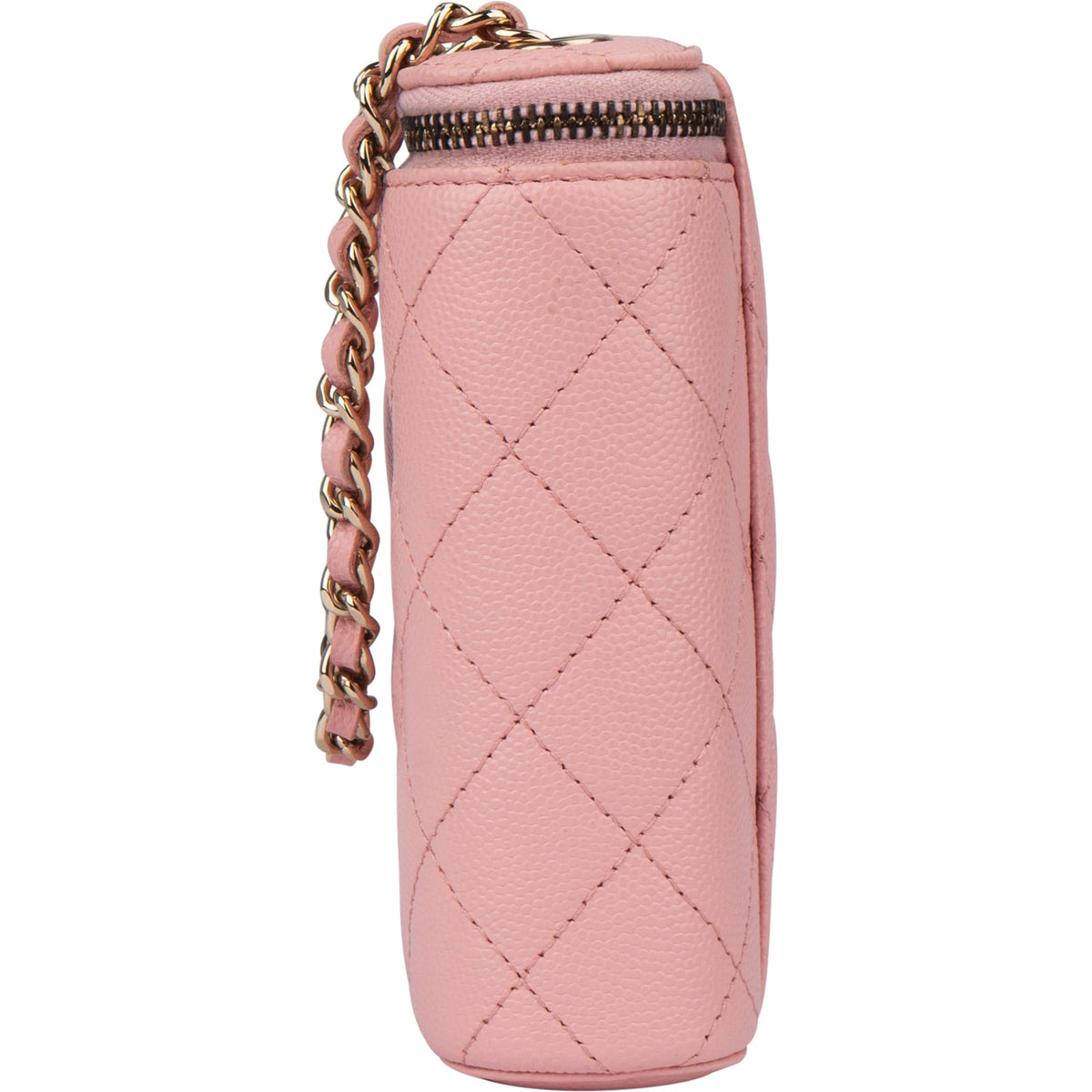 Borsa a tracolla Chanel Mini Vertical Vanity in pelle caviar rosa