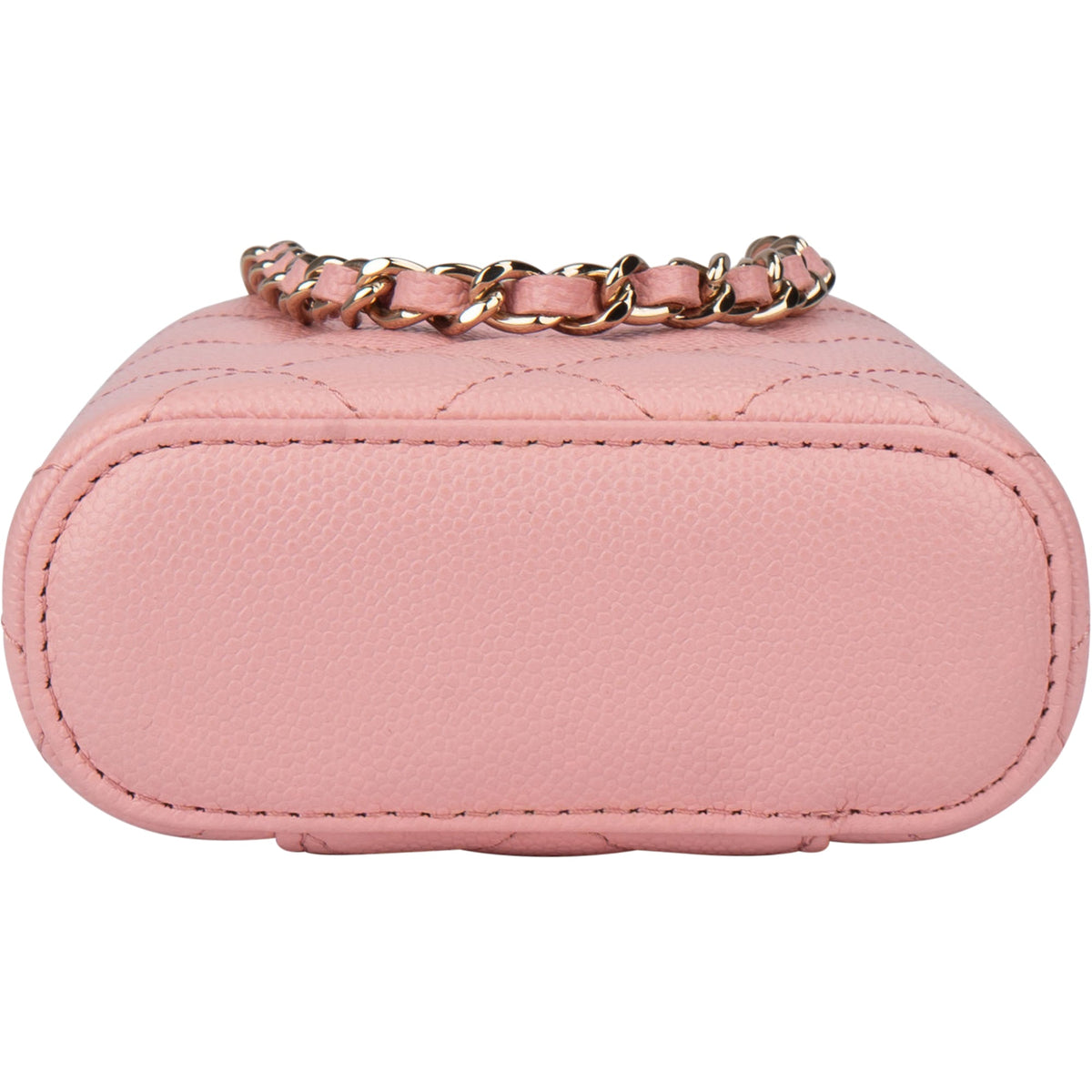 Borsa a tracolla Chanel Mini Vertical Vanity in pelle caviar rosa