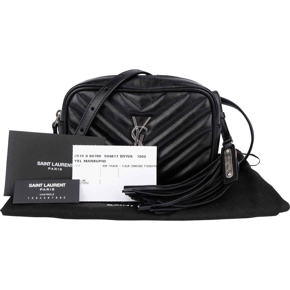 Saint Laurent Schwarz Chevron Lou Umhängetasche Bum, Bild 2 von 12