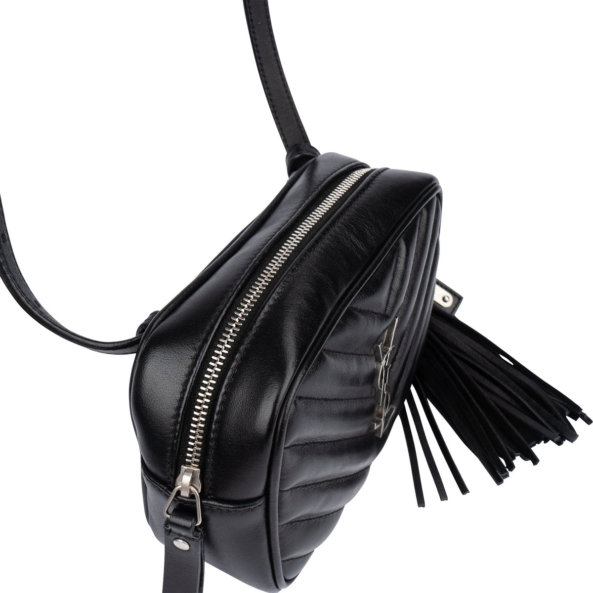 Saint Laurent Schwarz Chevron Lou Umhängetasche Bum, Bild 7 von 12