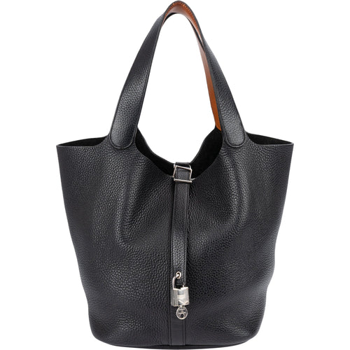 Borsa a mano Hermès Picotin Lock 26 in pelle Clemence martellata