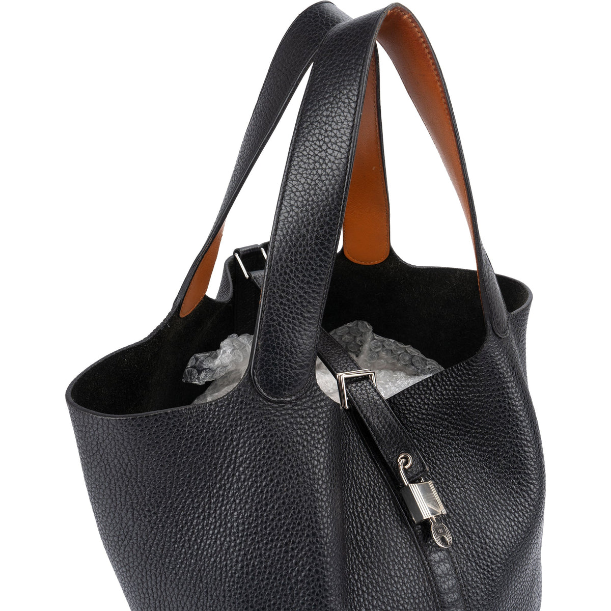Bolso de mano Hermès Picotin Lock 26 en piel Clemence granulada